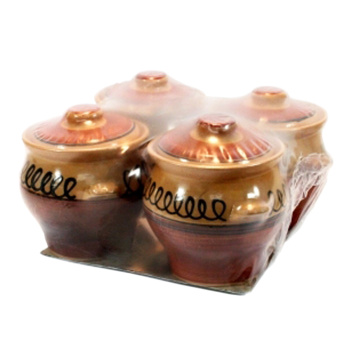 яяяНабор горшочков для жаркого  4шт х 0,65л №6  (Борисов) *1/4