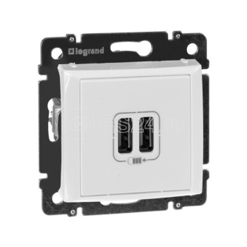 Розетка "Valena" СП 2-мест. белая USB Leg 770470  *1