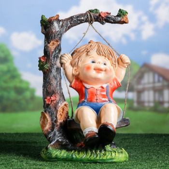 Садовая фигура "Мальчик на качелях" 44см  4074850