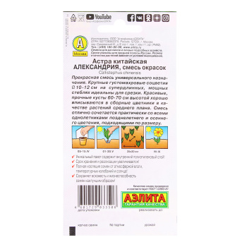 Семена Астра Александрия смесь 0,2гр Аэлита цв *10/200