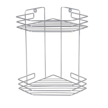 Полка угловая трапецевидная, 2-х ярусная, цвет хром   3866544