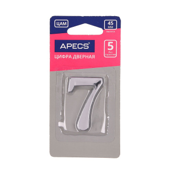 Номер квартирный самоклеющ. хром метал. №7 СР DN-01-7-Z-CR АПЕКС *10/100/500