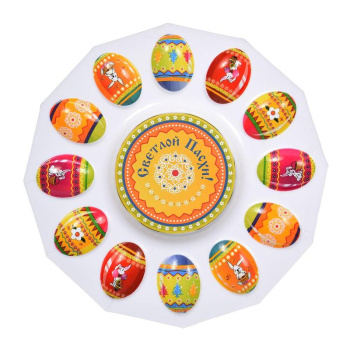 Блюдо Пасхальное для кулича и 12 яиц d 25см пластик MARMITON24