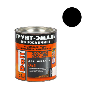 Грунт-эмаль 2 л по ржавчине DALI, RAL 9005 черная