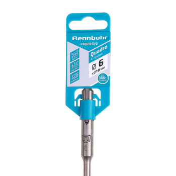 Бур по бетону  6*210мм SDS-plus 4 грани (510621) Quadro Rennbohr *1/25/200