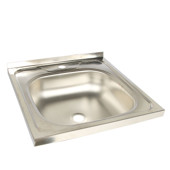Мойка нерж.накладн.500х500х150мм 0,5 мм без сифона, выпуск 1 1/2" *1/18