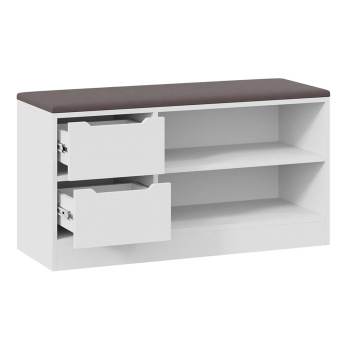 Обувница 535*350*970 Тип13 БЕЛЫЙ ЯСЕНЬ/ВЕЛЮР серый ТриЯ *1