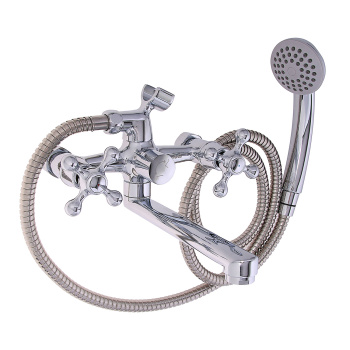 Смеситель для ванны Milardo Duplex, длинный излив, двухвентильный, с лейкой