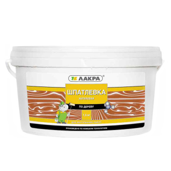 Шпатлевка по дереву Лакра, 0.6 кг, белый