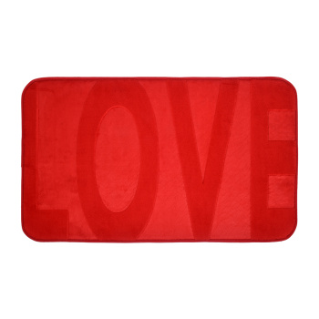 Коврик 45*75*1,2 см для ванной с памятью формы "Love" "VORTEX" красный (арт.24120)   *1/10