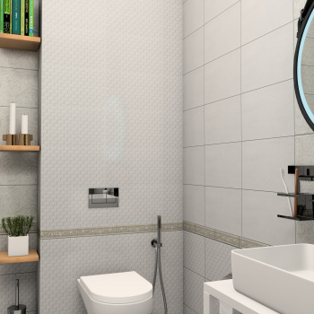 Плитка 40х25 см настенная 1.4 м² Шахтинская плитка Картье, серый, геометрия