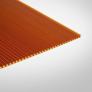 Поликарбонат 6 мм сотовый Unipol, 2.1х6 м, 0.75 кг/м², терракотовый