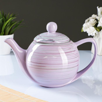 яяяЧайник заварочный керамич. "Элегант" лаванда 1,2л  (Борисов) *1/5