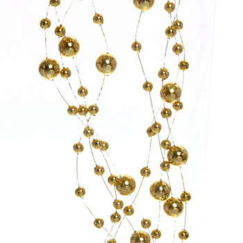 Бусы на елку Серпантин «Роса», 200 см, 7.5 мм, золото