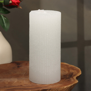 Свеча "Рельеф", 7×15см, перламутровый металлик   9814722