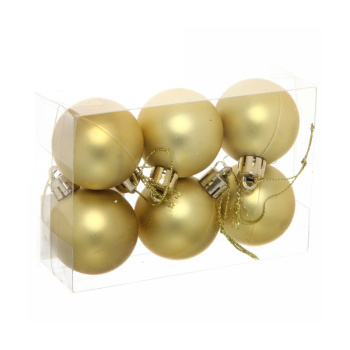 Новогодние шары 4 см (набор 6 шт) "Матовый", золотой