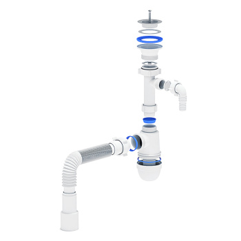 Сифон бутылочный 1 1/4"*40 с отводом, с гибкой трубой 40x40/50 АНИ С1315 *1/30