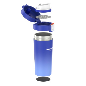 Термос для напитков Биосталь CROSSTOWN, 0.4 л, с фильтром, небесная лазурь