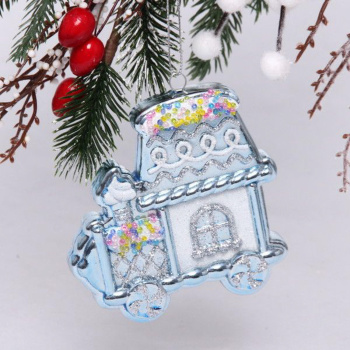 Ёлочная игрушка Пряничная машина 9,5*2*10,5 см, голубой