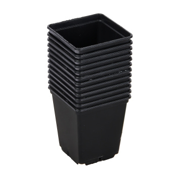 Набор горшков для рассады пластм. (0,25л *12шт) квадратный черный А5520чр (Ангора) *1/160