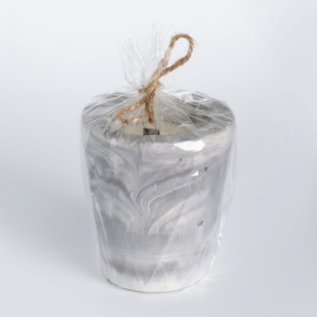 Свеча - цилиндр ароматическая в бетоне, 8х9 см, бежевый, пачули и сандал 7055855