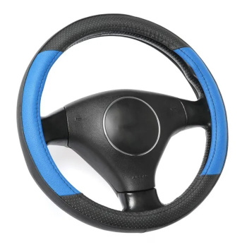 яяяОплетка TORSO, кожа PU, перфорация, размер 38 см, черно-синие вставками 1822673