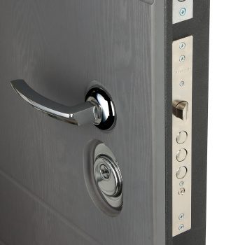 Дверь входная 2050х860х100 мм Дверной континент Новелло, левая, графит/белый