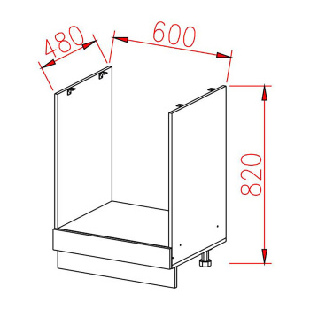 Шкаф напольный 600х850х600 мм BROZEX-WOOD Эрика, для духового шкафа, грейдж / ясень грей софт