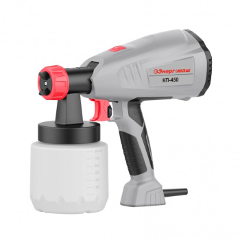 Краскопульт электрич. 450Вт 700мл/м вязк.кр 60DIN/сек сопло2,8мм бак0,7л КП-450 Энергомаш *1/4