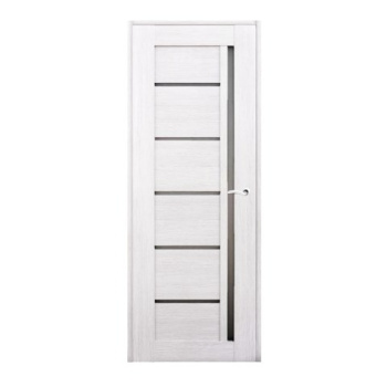 Дверное полотно остекленное 2000х600х36 мм BROZEX-WOOD Comfort-6, лиственница беленая 3D