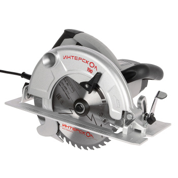 Пила циркулярная 190мм 1600Вт 4800о/м гл.65мм уг.рас0-45гр пос20мм пл.пус ДП-190/1600М ИНТЕРСКОЛ*1/2