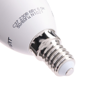 Лампа светодиодная ОНЛАЙТ, Е14 свеча C37, 6 Вт, 480 Лм, 6500 К, холодный белый