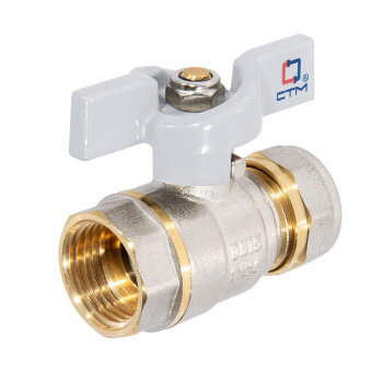 Кран шаровый 16х1/2"(Ø15) цанга/мама бабочка CTM (СТАНДАРТ) CWPF1216 *1/21