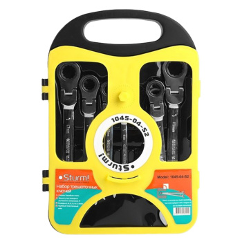 Набор ключей комбинированных STURM!, 7 шт., 8-19 мм, хром-ванадиевая сталь, с трещеточным механизмом