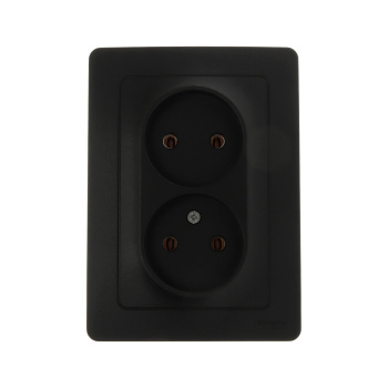 Розетка "BLANCA" СП 2-мест. антрацит 16А 250В BLNRS000026 *1/6/12