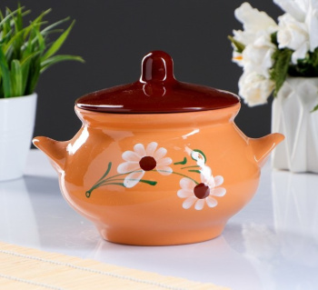 Горшочек для жаркого керамич. 0,95л "Русский" Микс (Борисов) *1/8