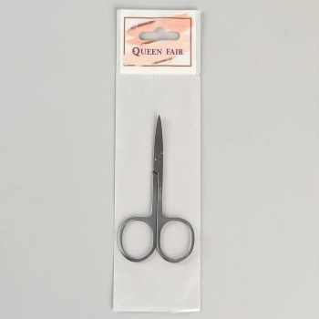 Ножницы для кутикул узкие прямые 9*4см серебр пакет QF