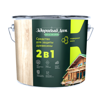 Защитно-декоративное покрытие для древесины 2 в1 Махагон 2,7 л Здоровый дом
