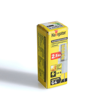 Лампа светодиодная Navigator, G4, капсула, 12 В, 2.5 Вт, 170 Лм, 3000 К, теплый белый