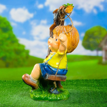 Садовая фигура "Мальчик на качелях" 44см  4074850