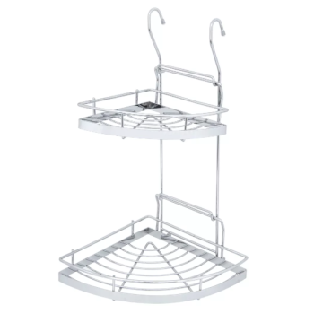 Полка навесная на рейлинг d16мм металл. хромир. Угловая 2-х яр. 23х23см "Manzzaro" HD 31.01.00 *1/8