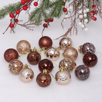 Набор шаров "Волшебный вальс" 5 см (16 предметов), шампань/шоколад