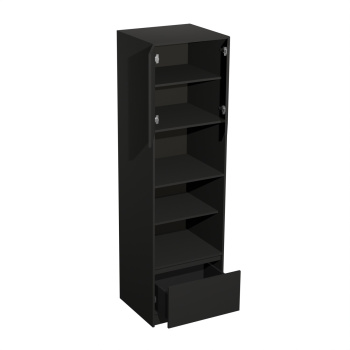 Пенал 600х2100х550 мм BROZEX-WOOD Next, для духового шкафа и СВЧ, графит / дуб вотан