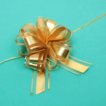 Бант для оформления Серпантин «Изящный подарок», диаметр 15 см, золото