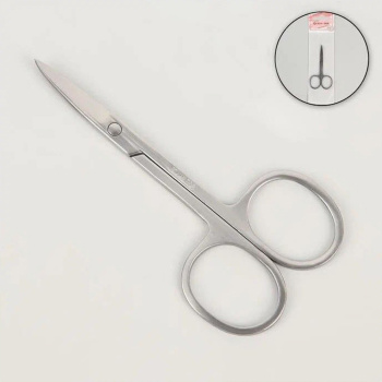 Ножницы для кутикул узкие прямые 9*4см серебр пакет QF