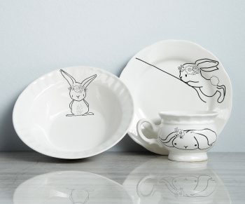 Набор столовый детский 3пр. "Зайчик" (кружка 200 мл,салатник 500мл, тарелка 17,5см) (3270910) *1