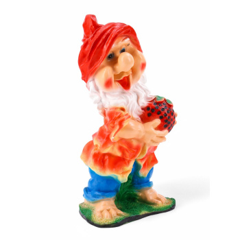 Садовая фигура "Гном с клубникой" большая 20х30х65см МИКС 1063581