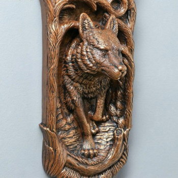 Часы "Волк №1", коричнево-золотистые, 50*17*13 см 5148560