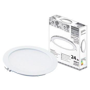 Светильник светодиодный встраиваемый круглый 24Вт 4.0К белый Народный SQ0329-0082 *1/15