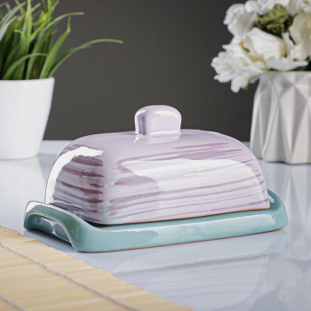 Масленка керамич. "Русская" лаванда 17*10 см (Борисов) *1/6